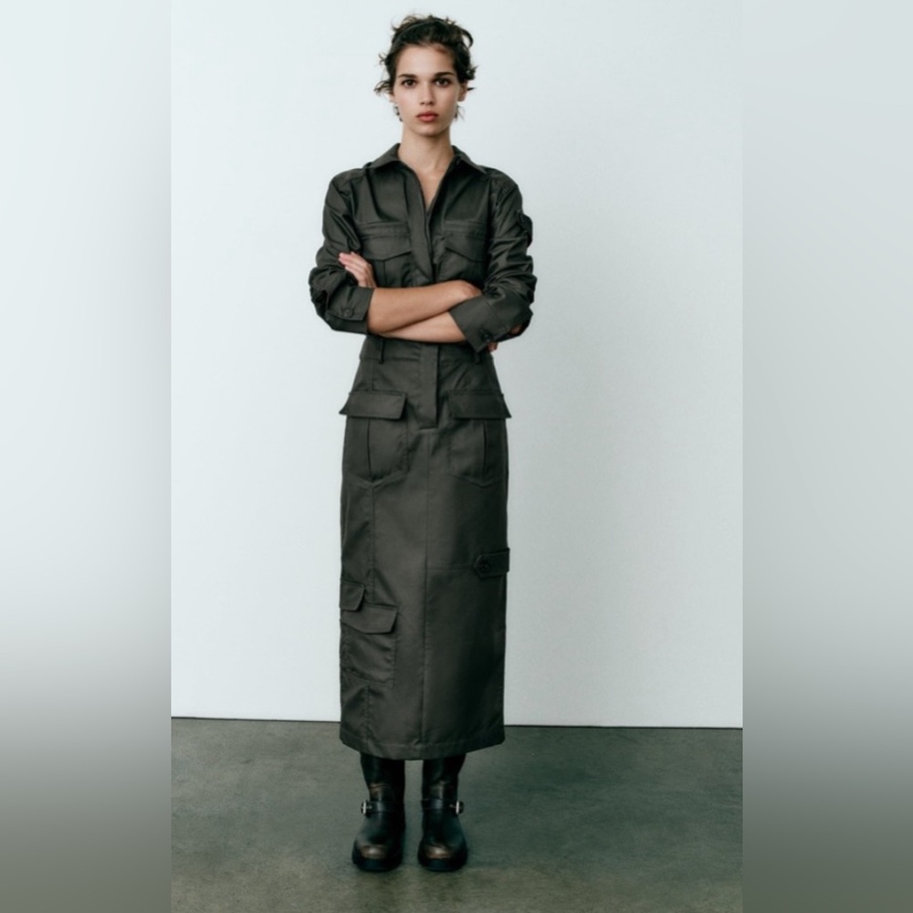 Zara Dark Olive Utility Jacket
